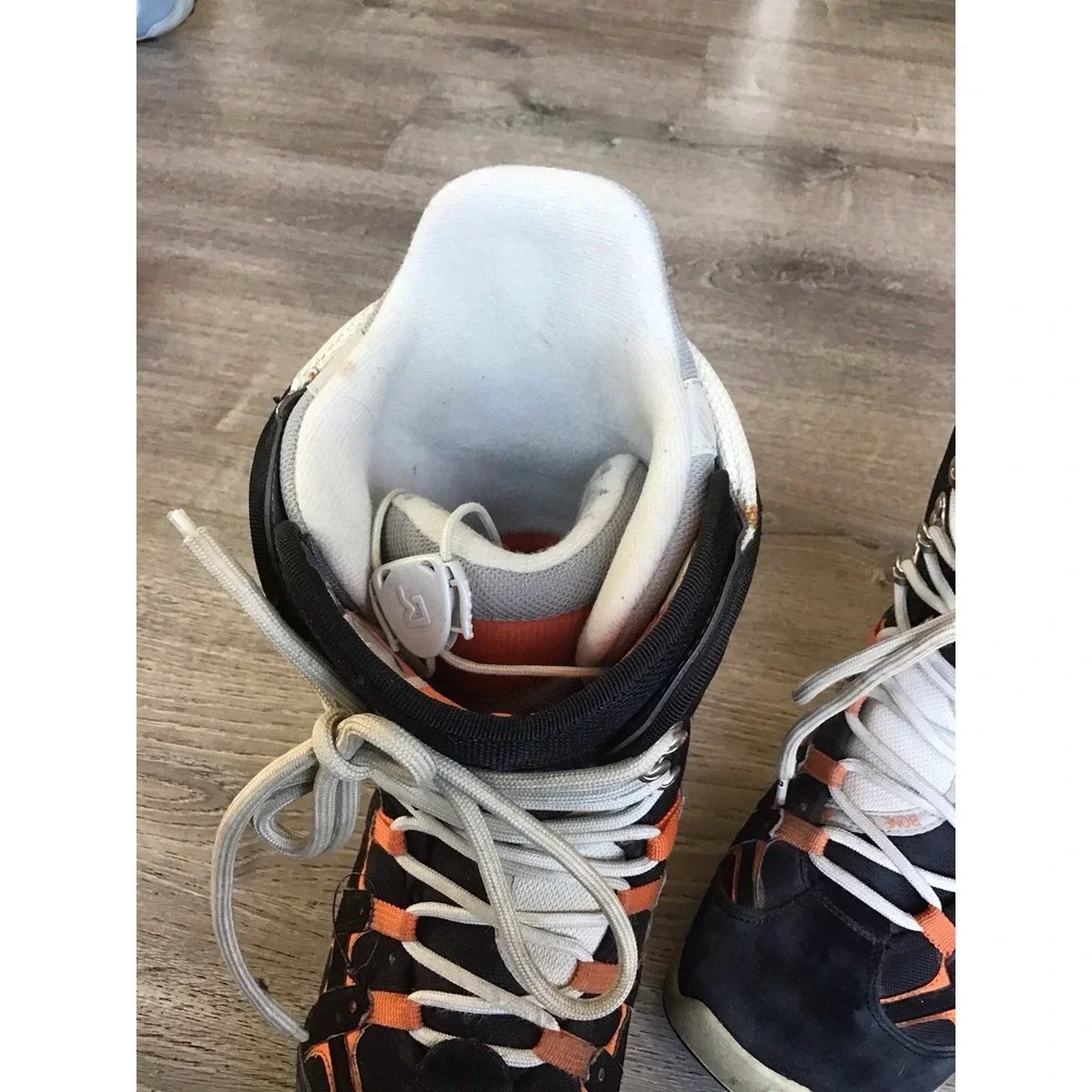 Burton Moto Men's Snowboard Boots USA Size 8.5 Gray Orange Lace Up